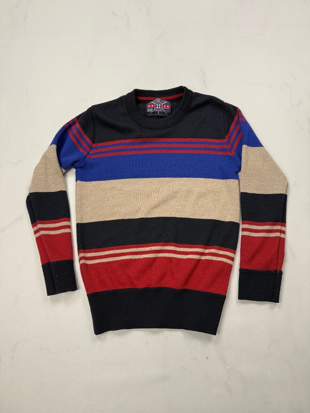 Faze 1 Pullover Sweater Black Blue Beige Red 80s Classic Style - Boys 6